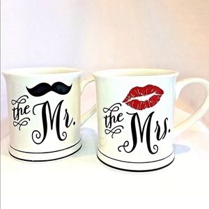 Set of 2 "The Mr. & The Mrs." Wedding Mugs